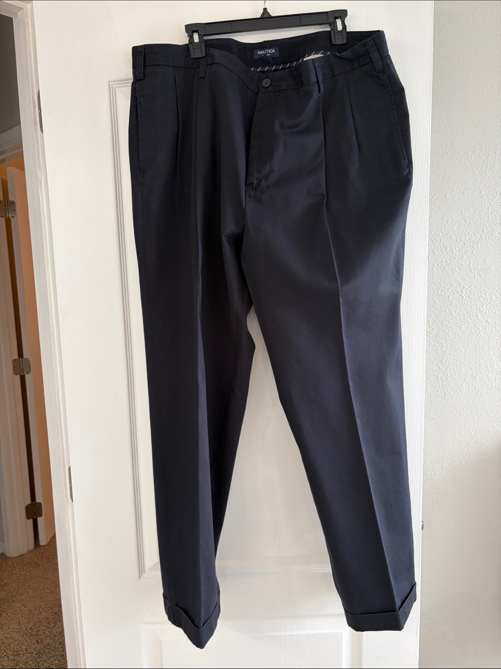 Nautica Men's Navy Pleated Dress Pants